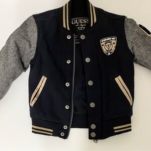 Guess Navy and Gray Varsity Jacket